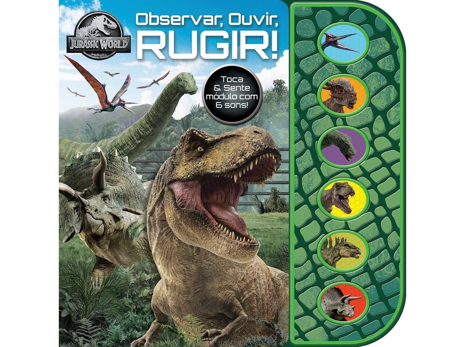 LIVRO JURASSIC WORLD OBSERVAR OUVIR RUGIR!