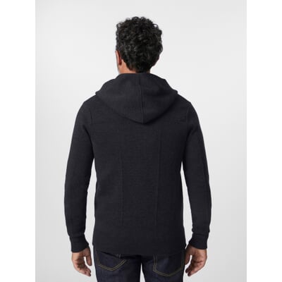Herrenstrickjacke mit Kapuze, Dunkelgrau
