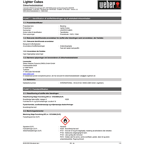 Weber optændingsblokke 22 stk.