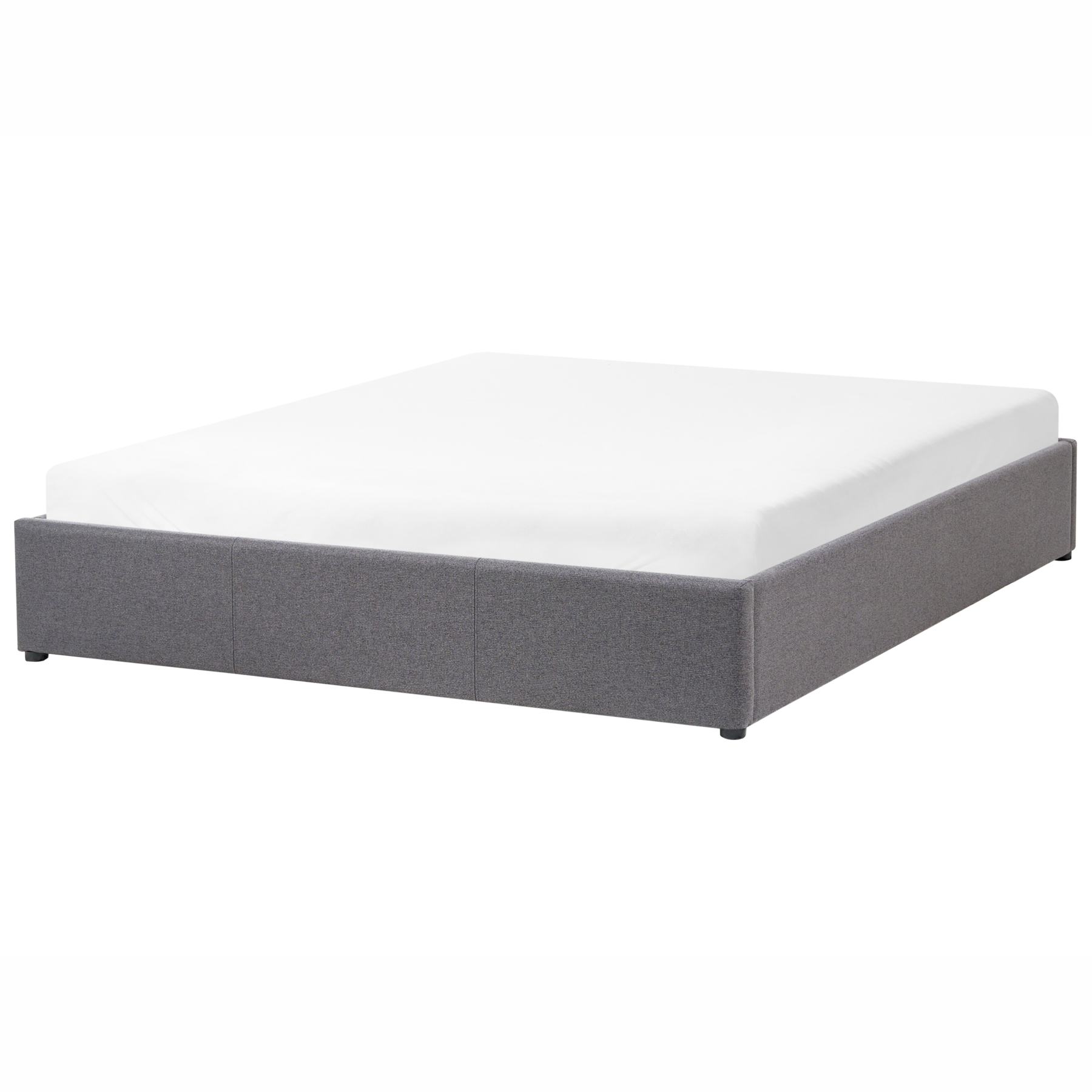 Beliani-DINAN -Tweepersoonsbed-Donkergrijs-160 x 200 cm-Polyester