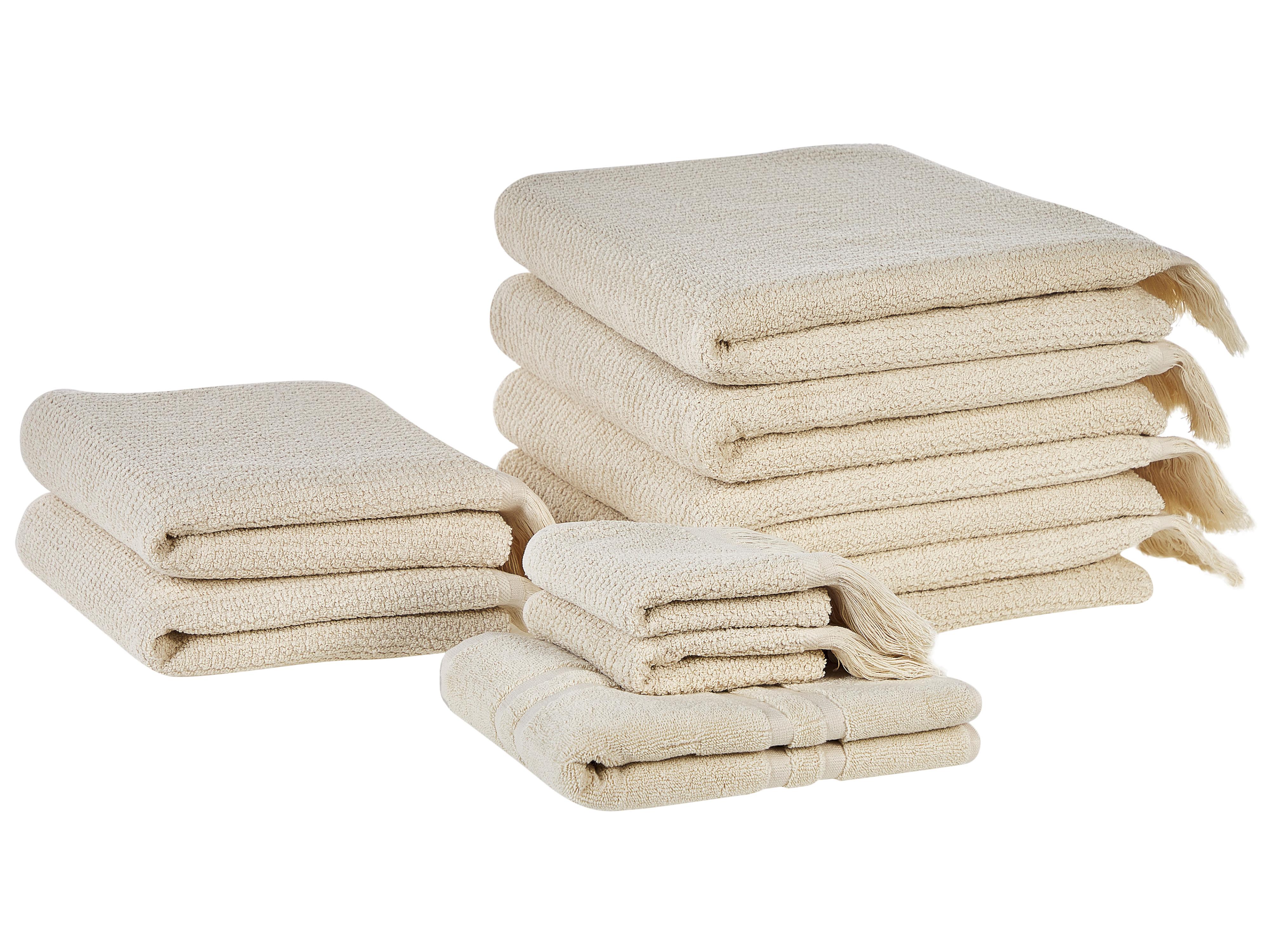 9-delige handdoekset ATIU Badstof Beige