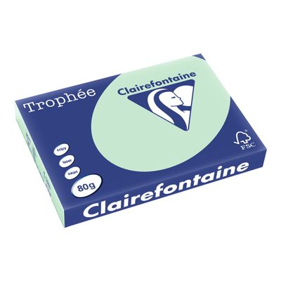 Clairefontaine Trophée - Papier couleur - A3 (297 x 420 mm) - 80 g/m² - Ramette de 500 feuilles - vert