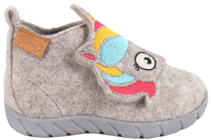PONNY UNICORN LYSEGRÅ FILTHJEMMESKO