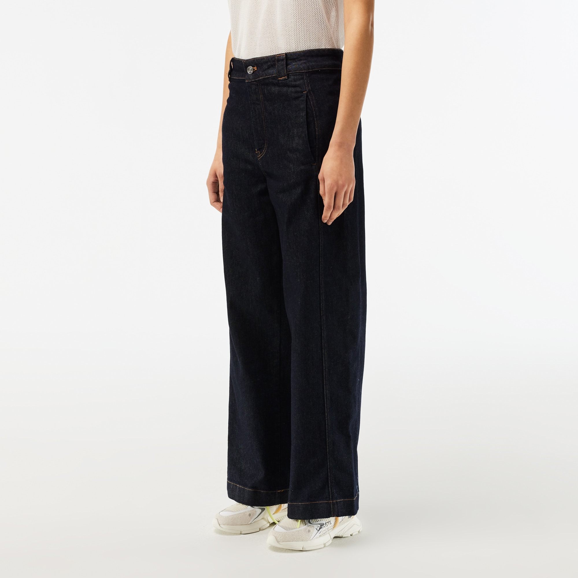 Pantalon jean femme Lacoste en denim extensible Pantalons & Shorts - Bleu - Lacoste - Femme