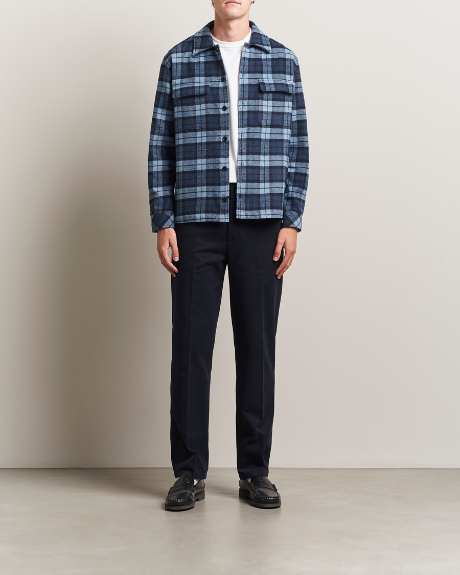Samsøe Samsøe Castor Checked Overshirt Stellar Blue