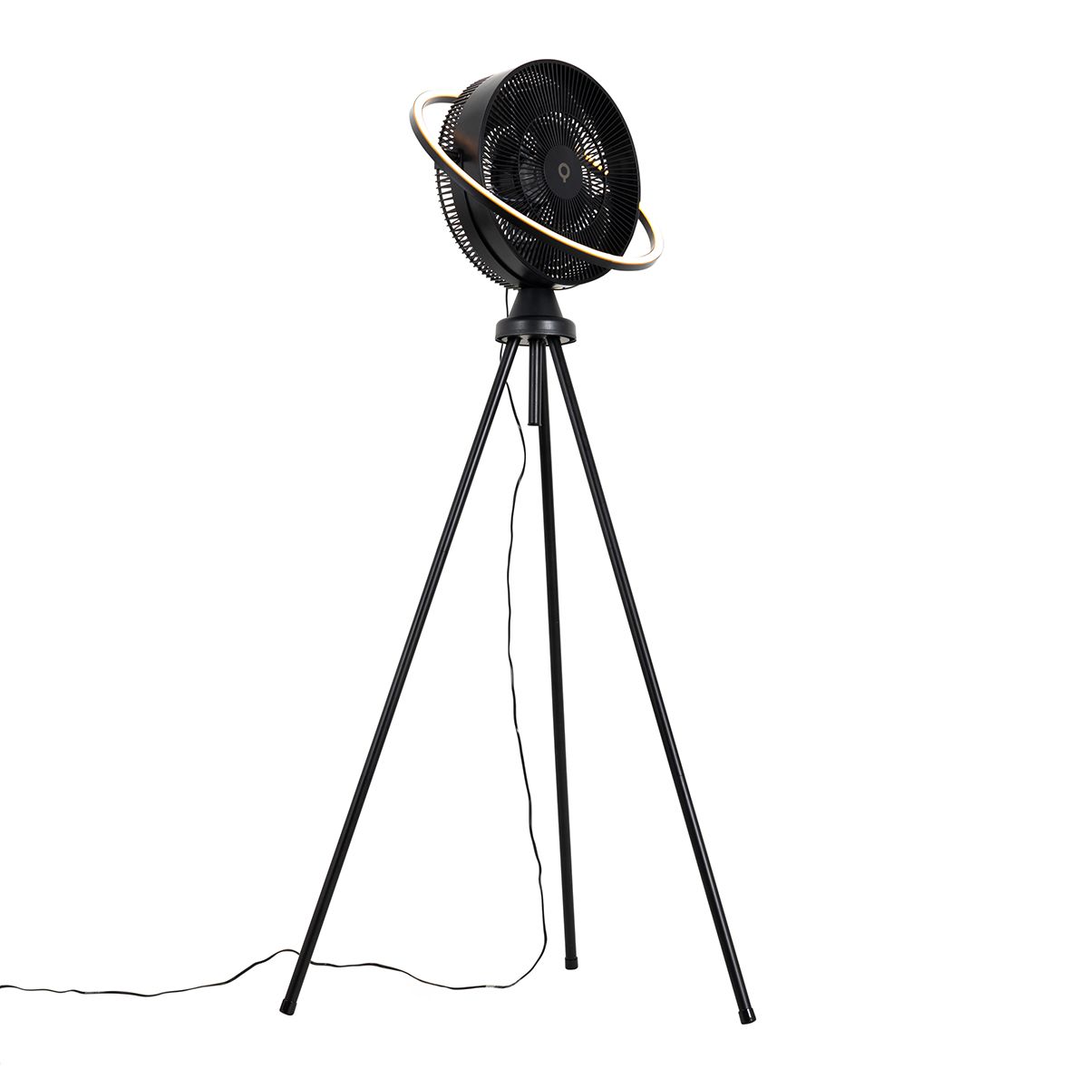 Vloerventilator tripod zwart incl. LED 3-staps dimbaar verstelbaar - Marleen