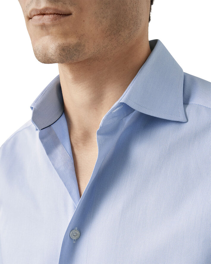ETON Contemporary Fit Blue Semi Solid Signature Dobby Shirt Blå