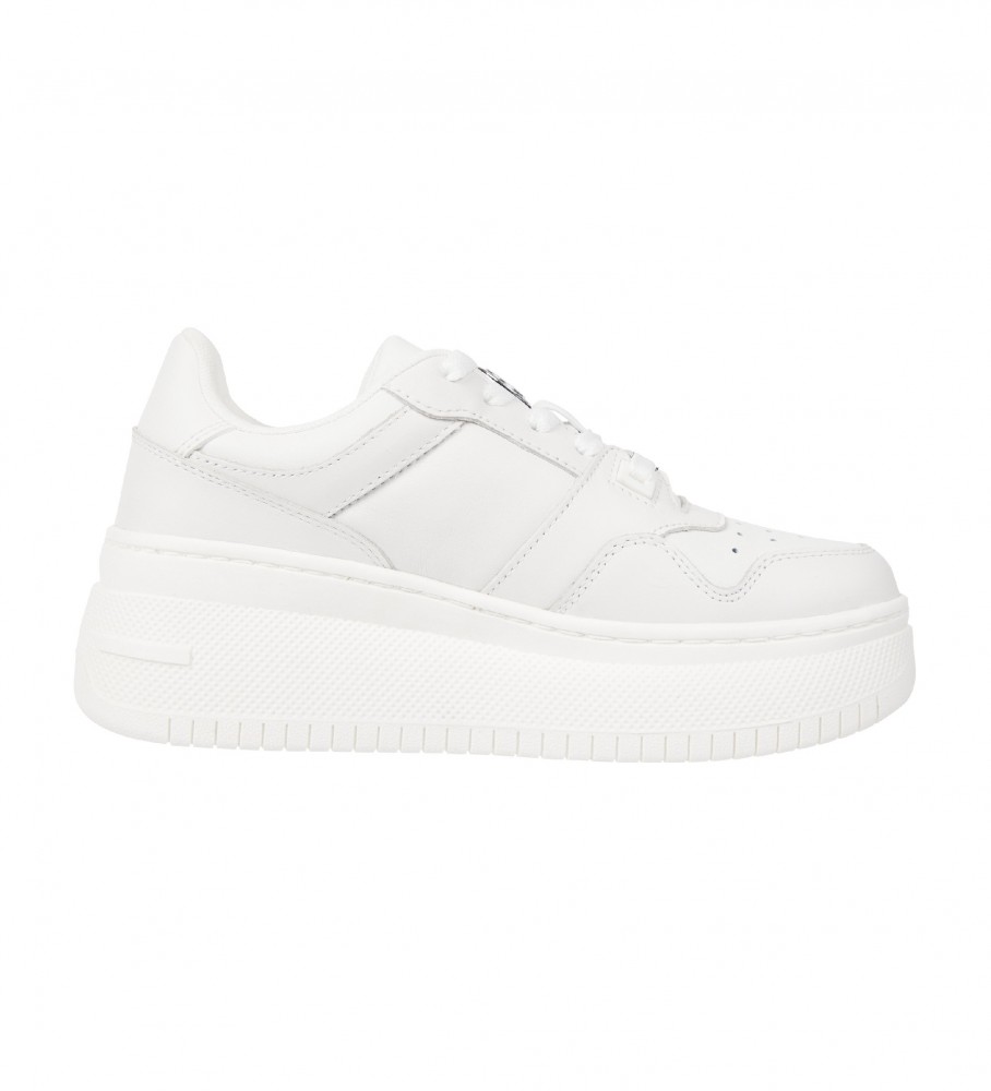 Tênis de basquete retrô de couro Tommy Jeans, branco