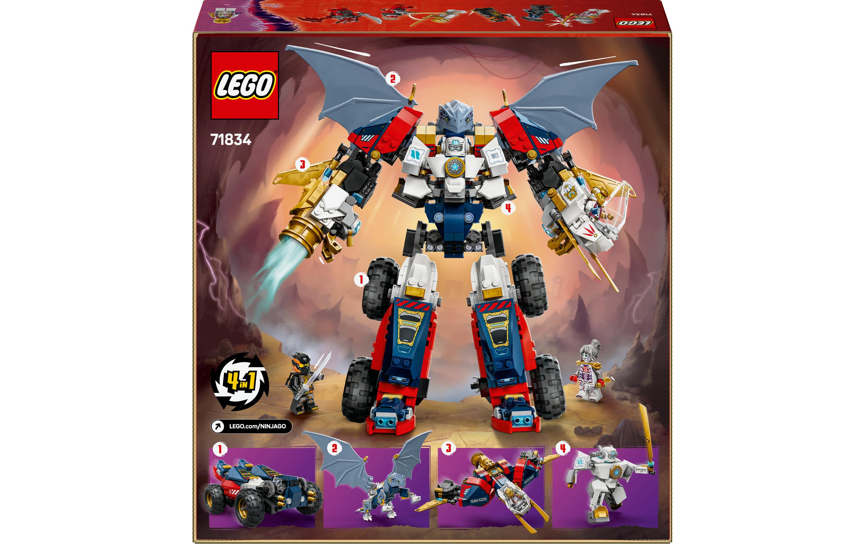 Ninjago Zanes Ultra-Kombi-Mech 718344-in-1-Spielset mit Mech und 6 Minifiguren