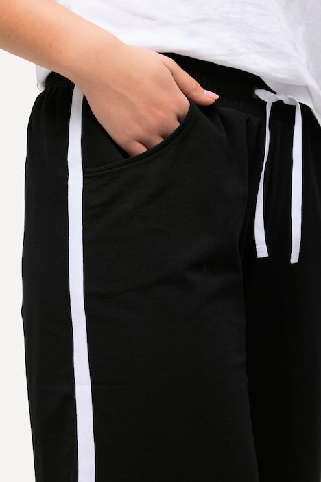 Jerseyshorts, weites Bein, Elastikbund, Bindeband