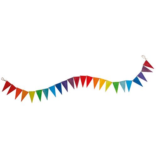 Grimm's houten vlaggenslinger - regenboog