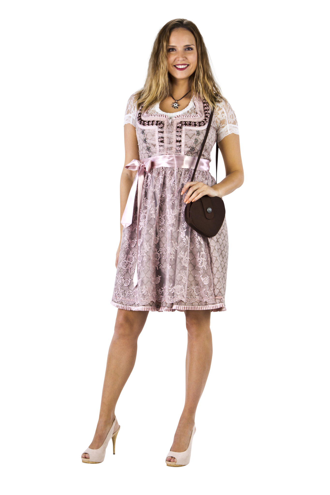 Roze Dirndl Jurk Oktoberfest Dames 2 Delig