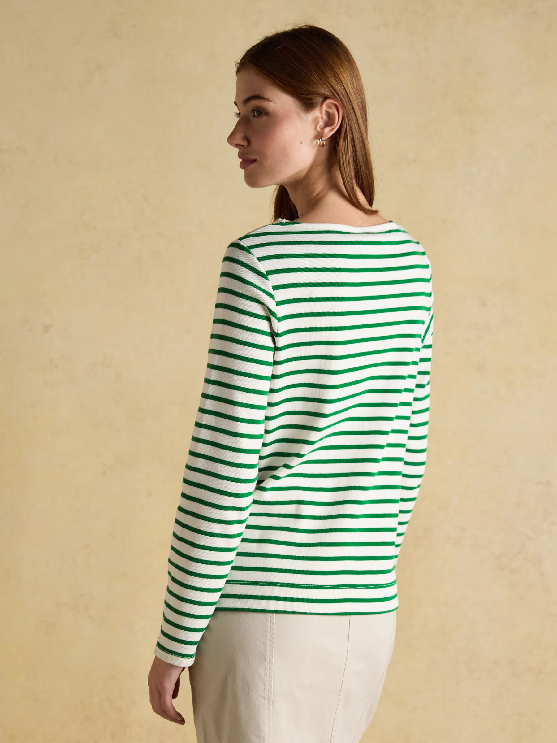 Green/White Bauble - Joules Christmas Harbour Boat Neck Breton Top