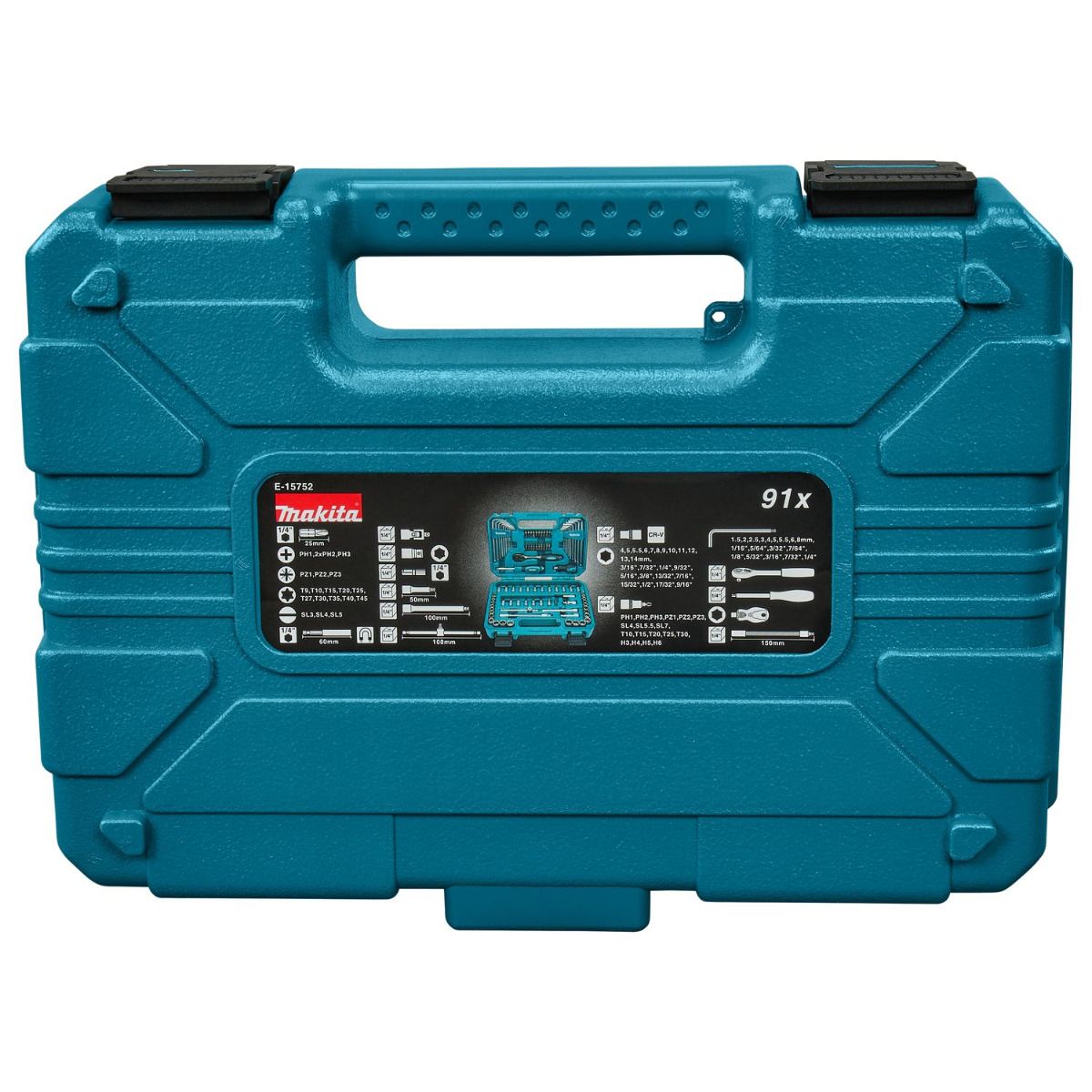 Makita E-15752 Handgereedschapset 91-delig - metrisch en imperiaal