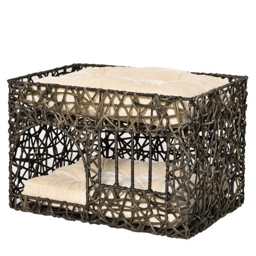 Cama dupla de vime para gatos