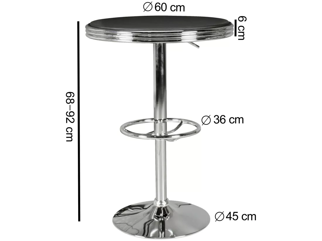 Table Haute de Bar 60x92x60 cm Table Bistro Cuisine Table à Manger Ronde