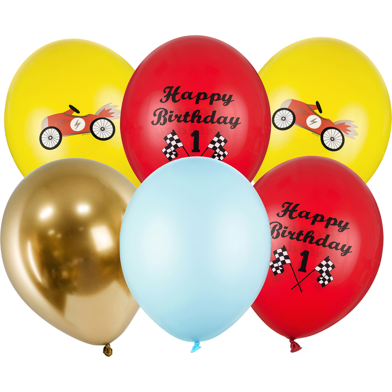 Partydeco Luftballons Autos, 6 Stück