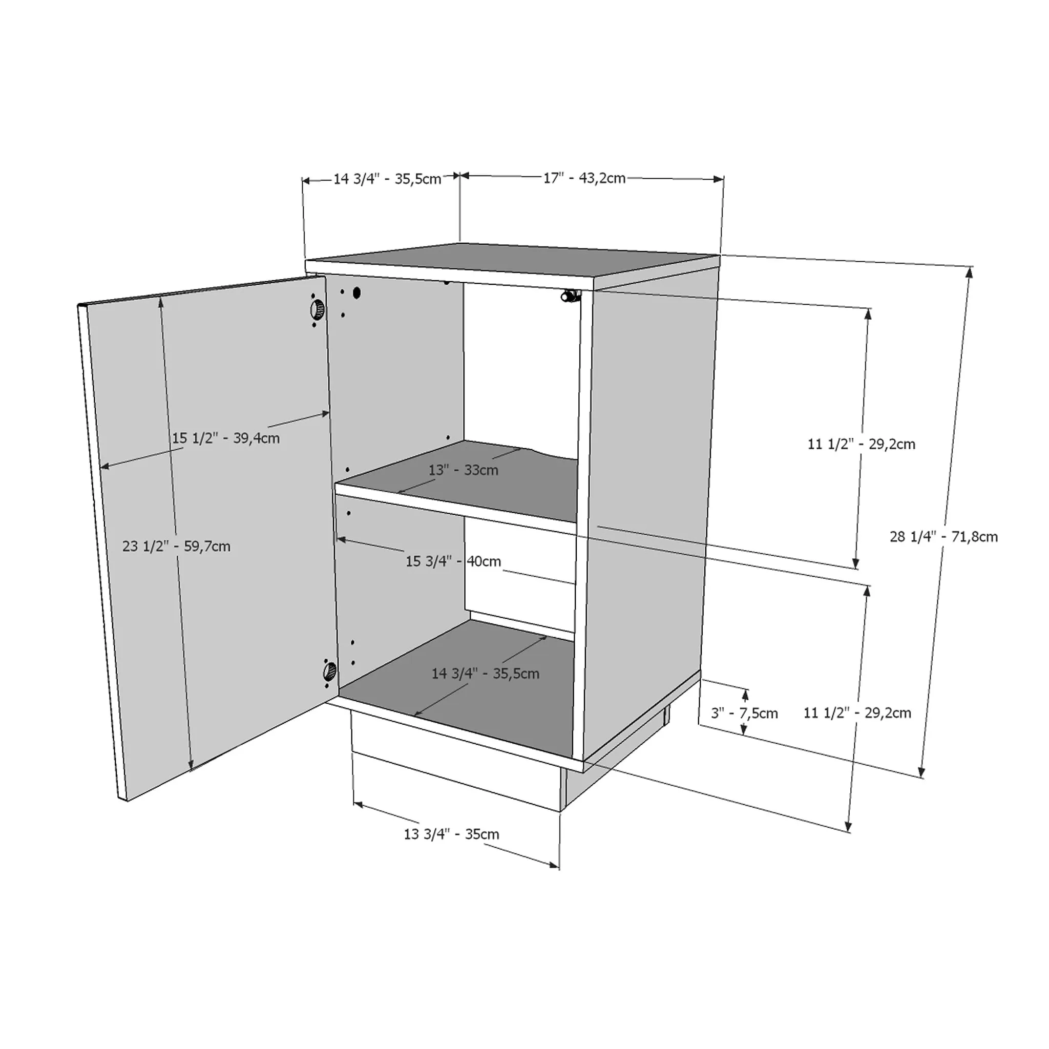 Nexera Table de Nuit - Grège