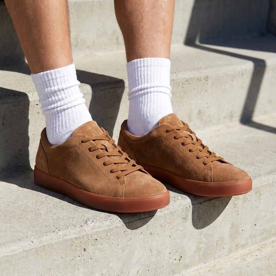 ECCO Soft 10 M lace Sneakers bruin Suéde