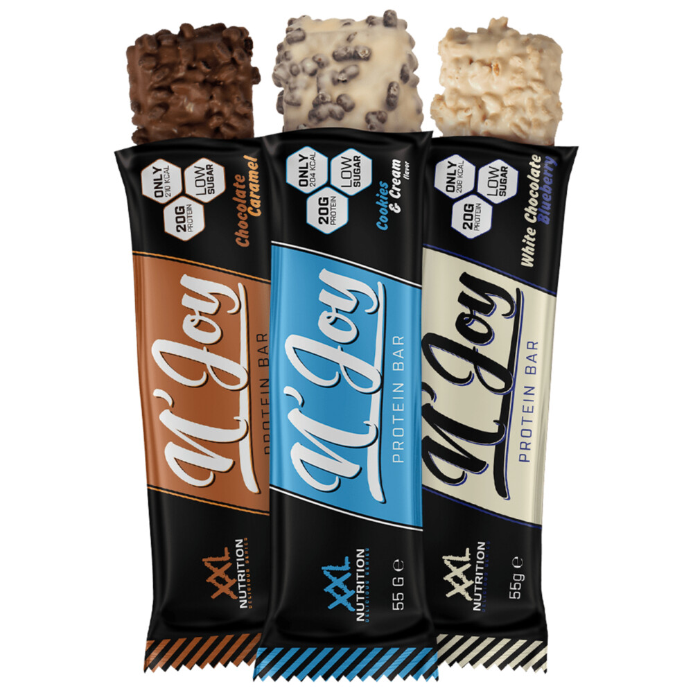 15x XXL Nutrition NJOY Proteïne Bar Witte Chocolade & Bosbes55 gr