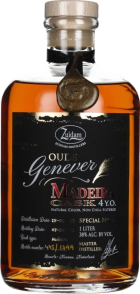 ZUIDAM SPECIAL NO.27 OUDE GENEVER 4 JAAR MADEIRA 1LTR