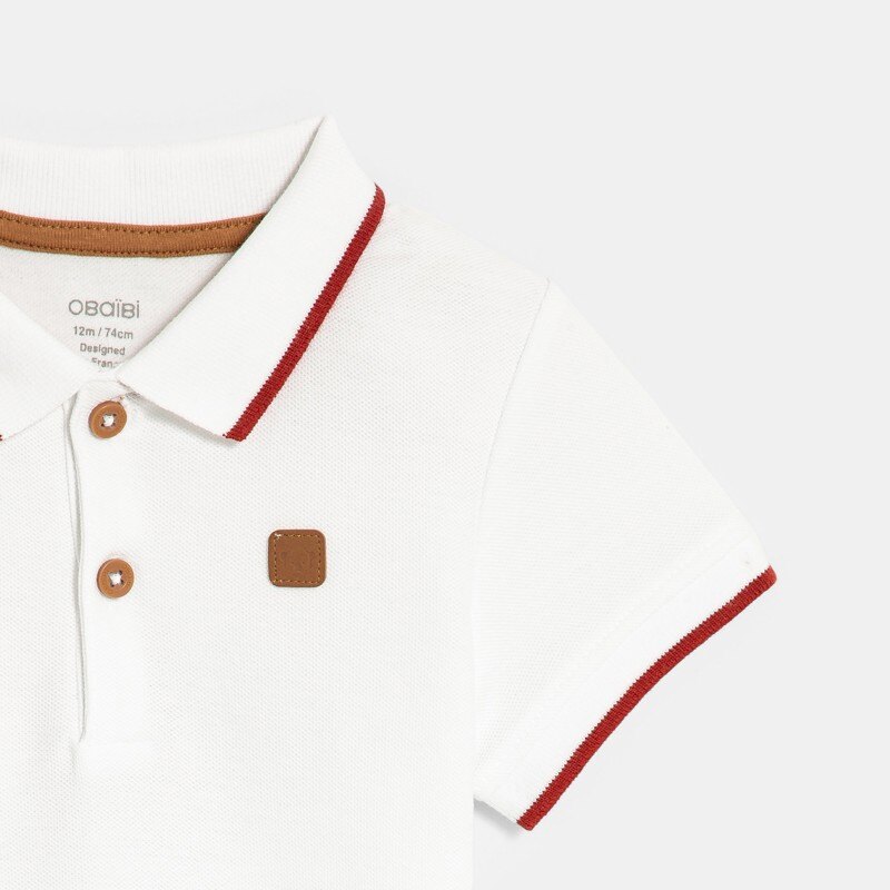 Polo maille piquée blanc bébé garçon Blanc
