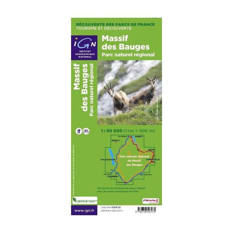 Pnr Massif Des Bauges - Carte topographique