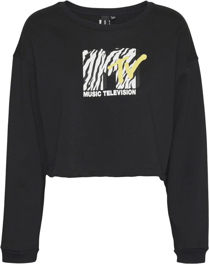 Something New SNSUSAN LS CROP SWEATSHIRT - MTV - Black