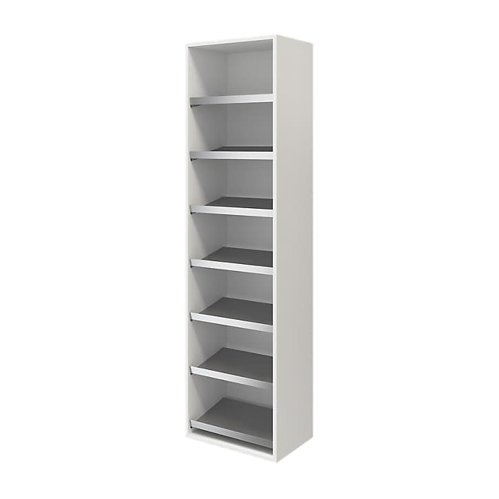Meuble chaussures ouvert blanc 7 étagères GoodHome Atomia H. 187,5 x L. 50 x P. 35 cm