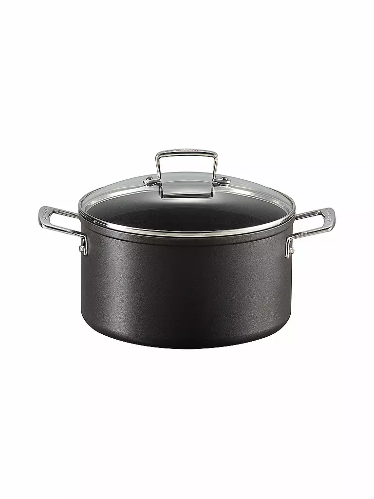 LE CREUSET Aluminium-Antihaft Fleischtopf mit Deckel 24cm/6l Schwarz schwarz