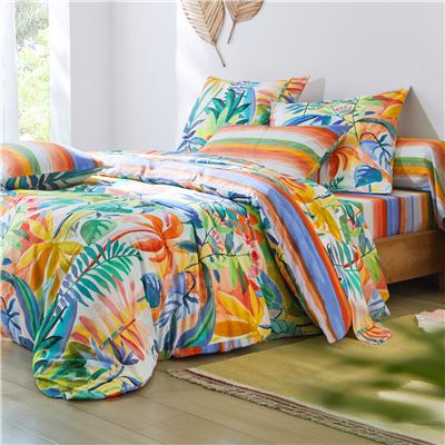 Linge de lit fleurs des tropiques