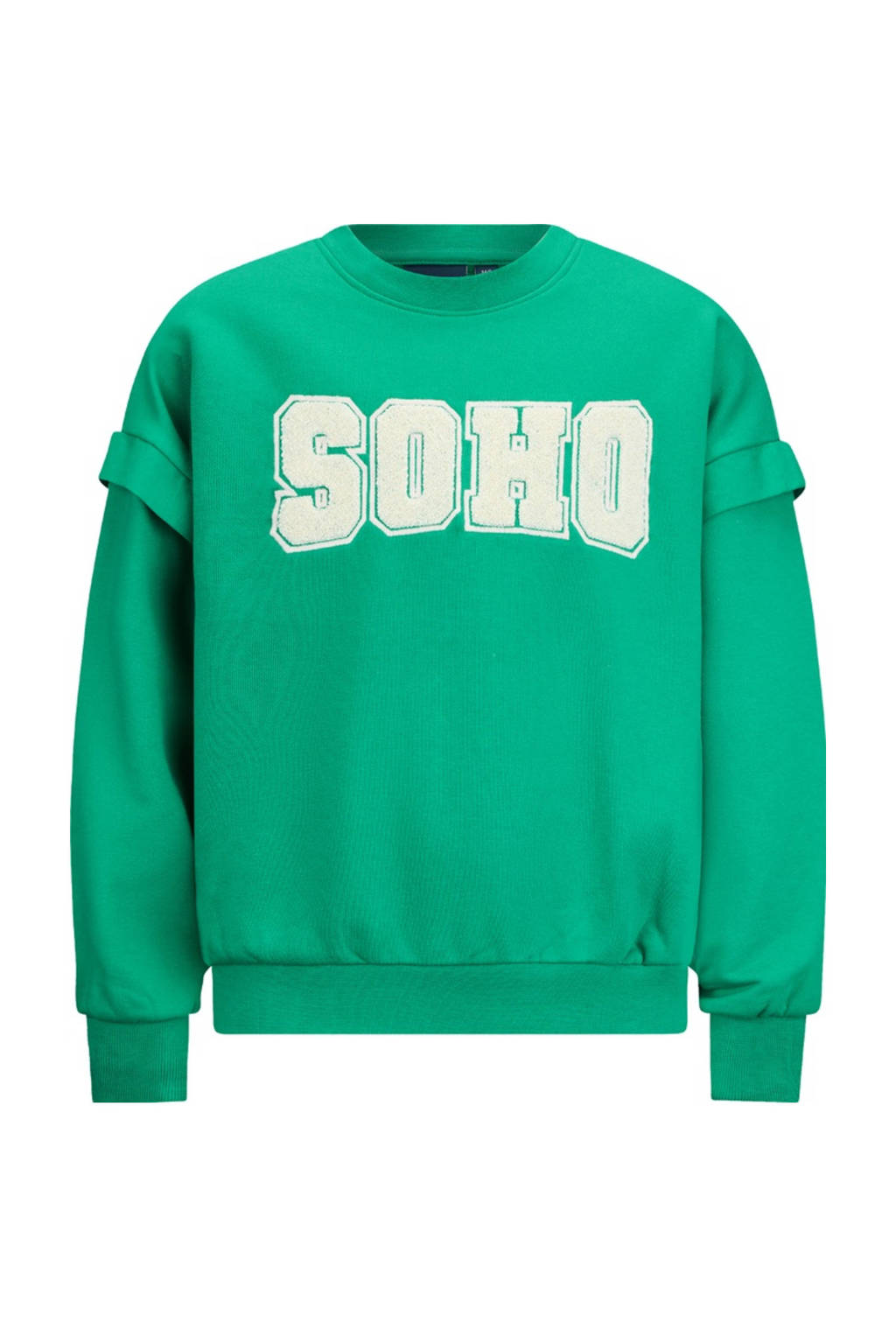 Retour Jeans sweater Abadou met tekst felgroen