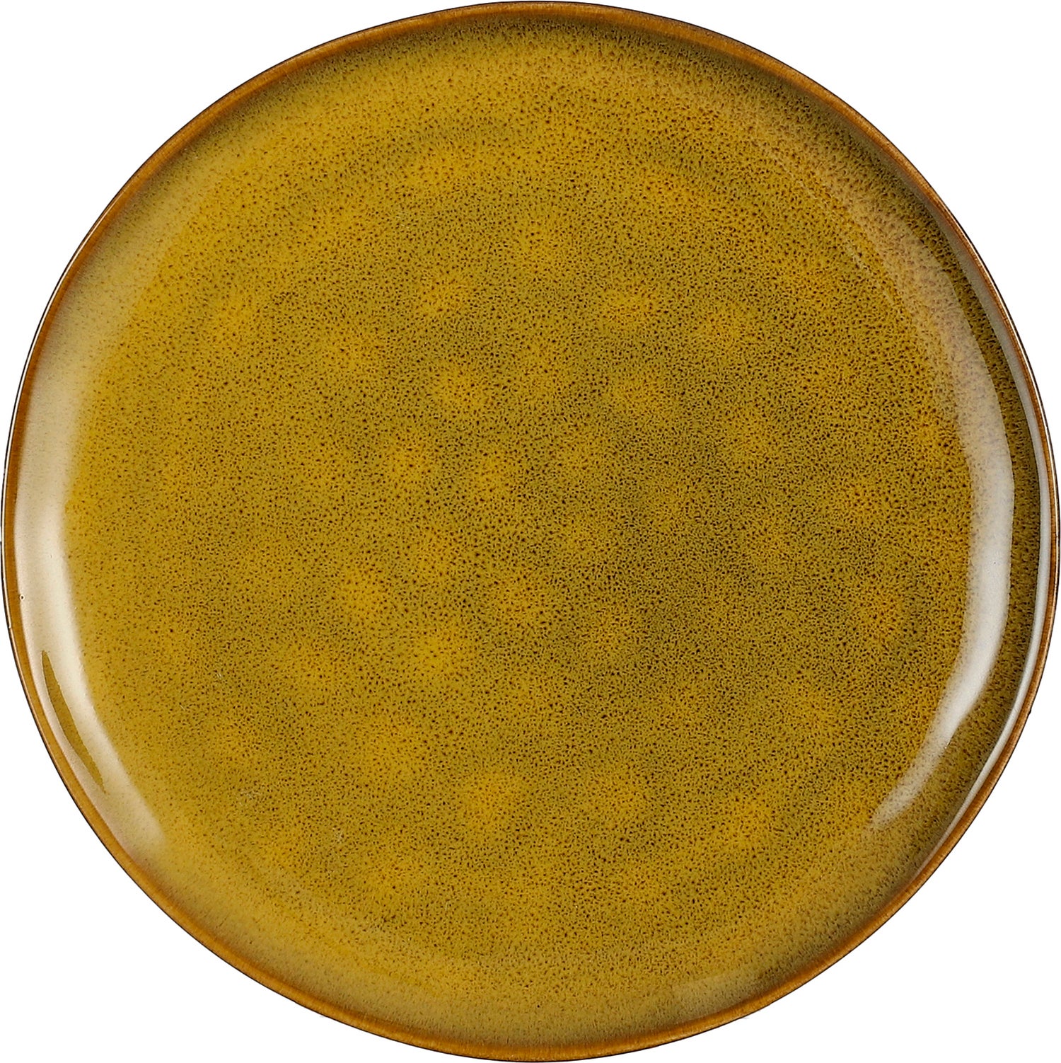 Mica Decorations gebaksbord Tabo geel D 18 H 2 cm