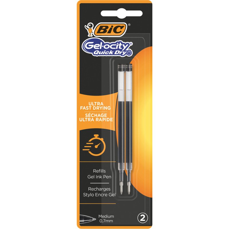 Recharges pour stylo Bic Gelocity Quick Dry - Blister de 2