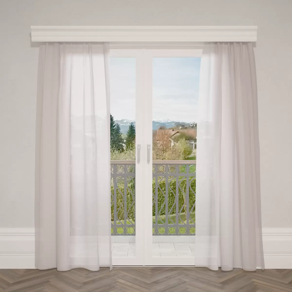 Tagvorhang Mosseline uni Beige