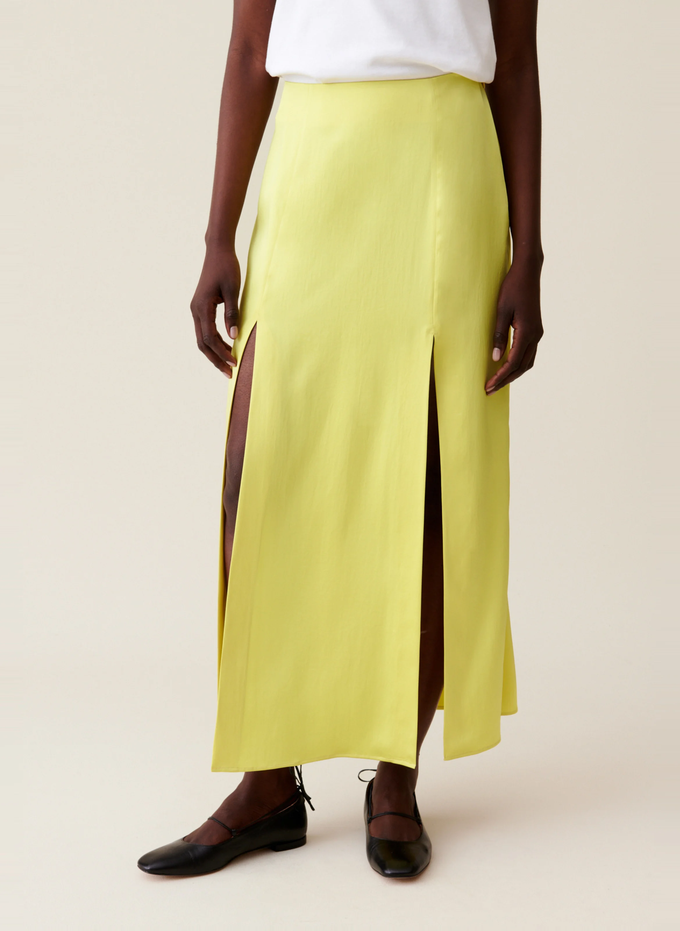 Jupe longue droite | Jaune