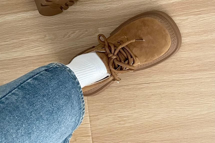 DURAC - Platform veterschoenen van imitatiesuède