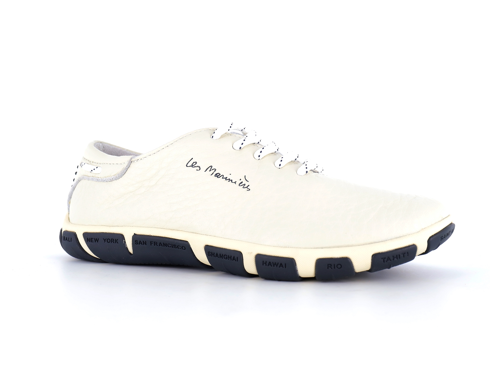 Tbs-JAZARU Cuir Blanc Casse