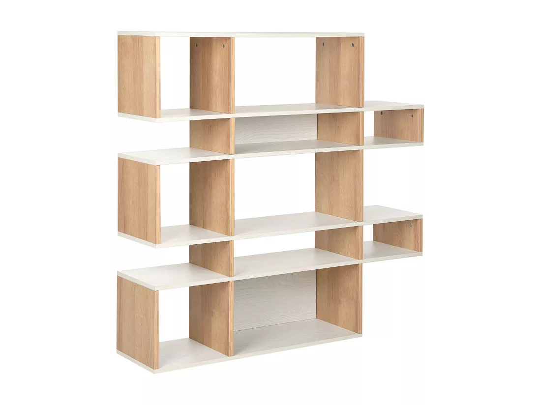 Bibliothèque 5 étagères AMARILO 120 cm Marron/blanc