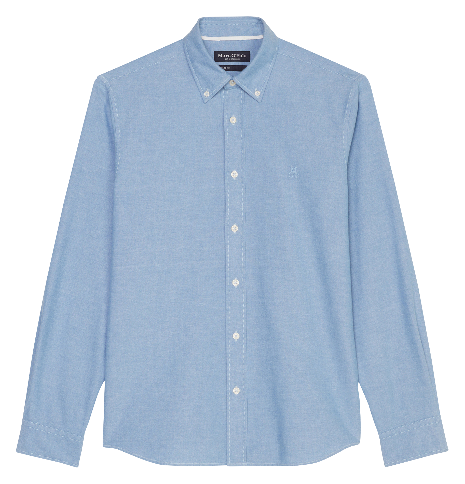 Chemise regular boutonnée en coton bio | Bleu