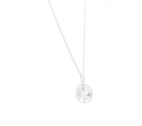 Unique And Co Ladies Unique And Co Sterling Pendnt with CZ And Chain