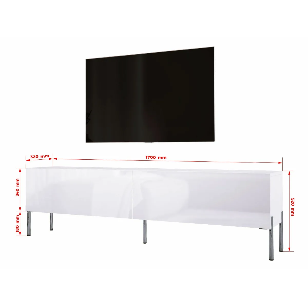 3xeliving Meuble TV Blanc