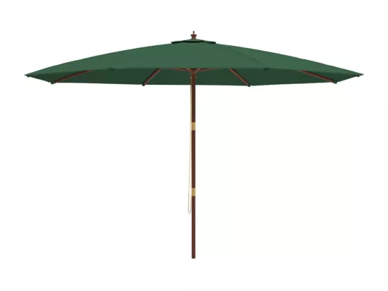 Parasol de jardin avec mât en bois vert 400x273 cm
