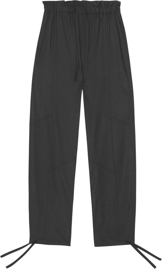 Ganni Drapey Melange Elasticated Waist Pa Black