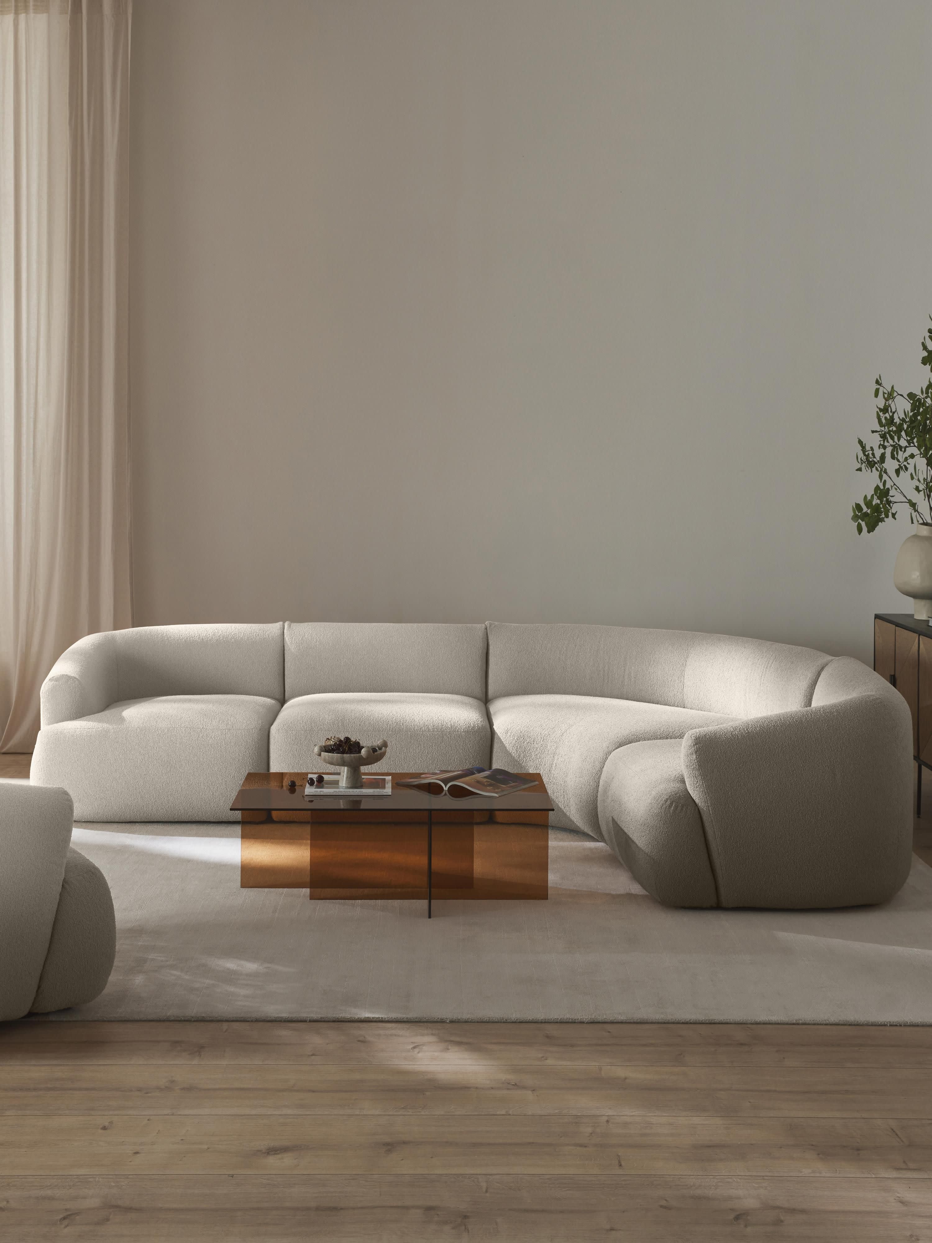 Modulaire bouclé hoekbank Sofia (4 zits)