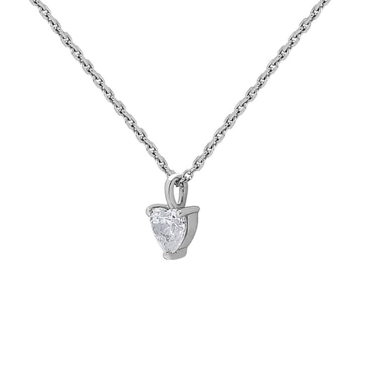 Collier Brillaxis or blanc 18 carats coeur oxyde