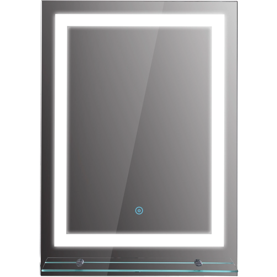 kleankin LED Badezimmerspiegel mit Glas-Ablage silber