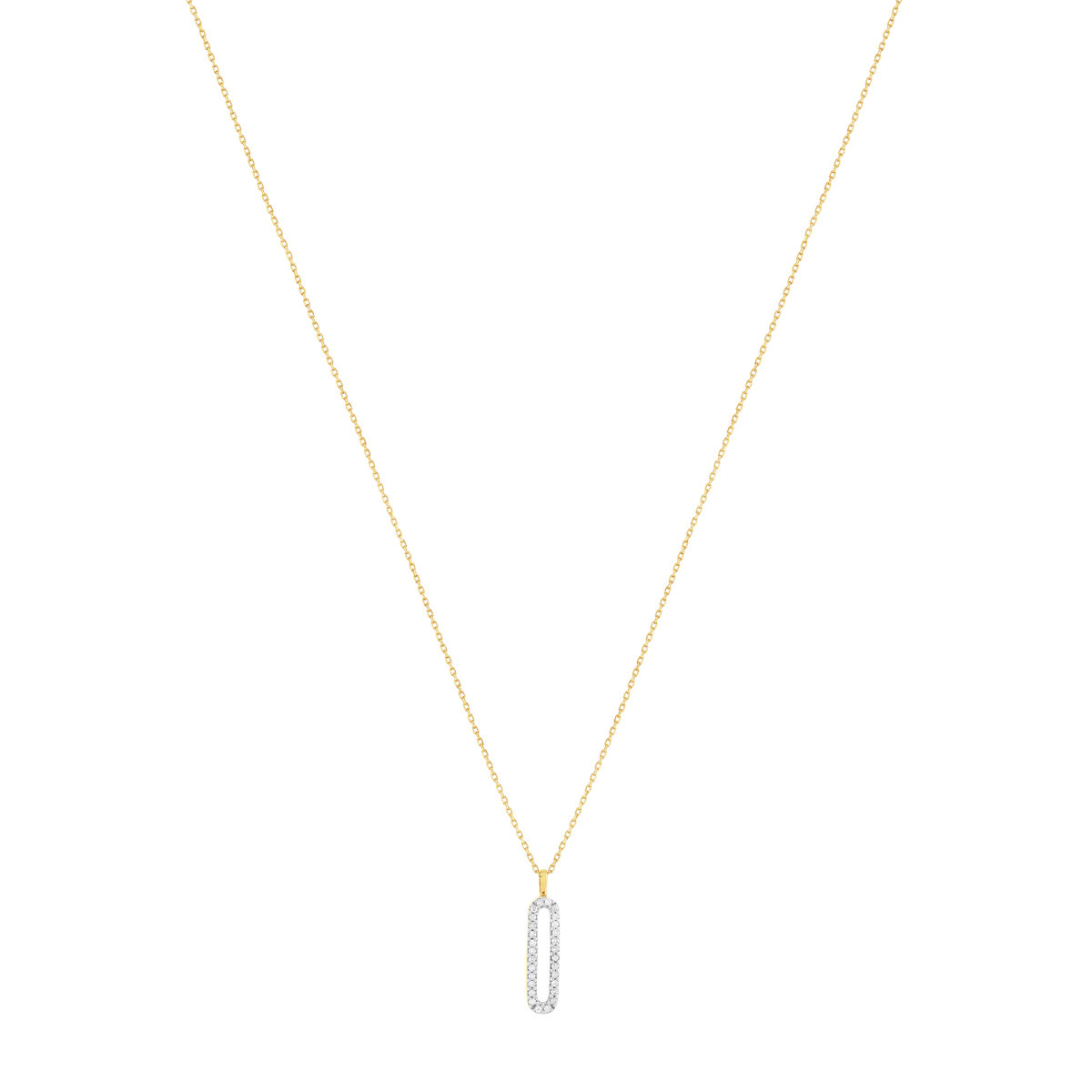 Collier or 375 2 tons diamants 45cm avec anneau de raccourcissement à 42 cm