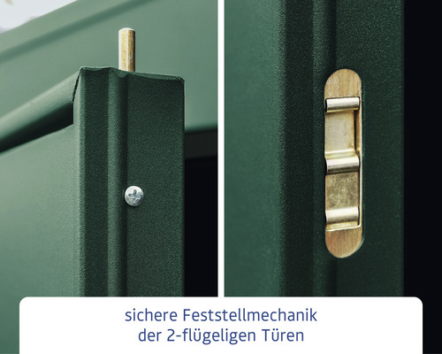Hörmann EcoStar Elegant-S Type 2 tuinhuis RAL6005 dubbele deur 258,8 x 247,7 cm groen