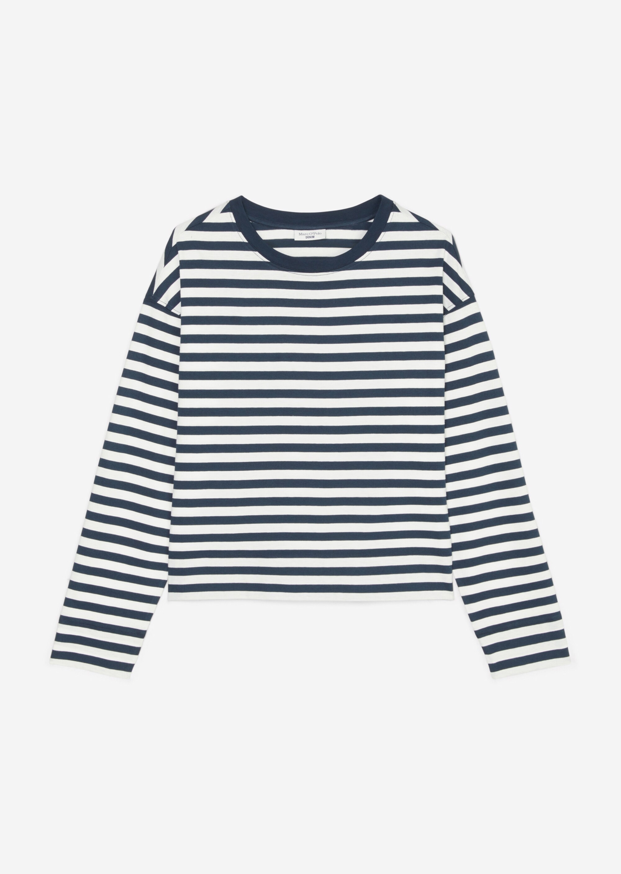Ringel-Longsleeve loose aus garngefärbter Bio-Baumwolle
